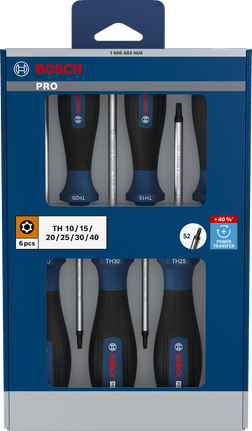 Set Obeng Bosch PRO TH 6 buah dengan gagang S2.